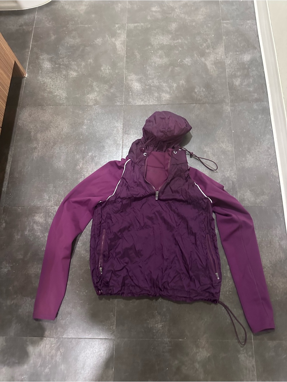 Outdoor Voices Plum Hooded Utility Jacket